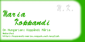 maria koppandi business card